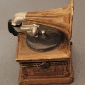 Collectible Gramophone Record Player Trinket Box
